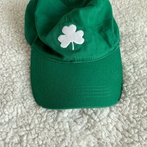 Green Baseball Cap with White Shamrock Embroidery